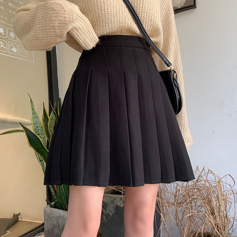 Monument Plante sorg Plus size] Winter woolen A-line pleated skirt – Cutiekill