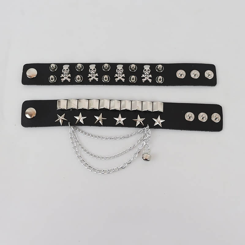 cutiekill-punk-goth-rivet-stars-chain-bracelet-ah0053