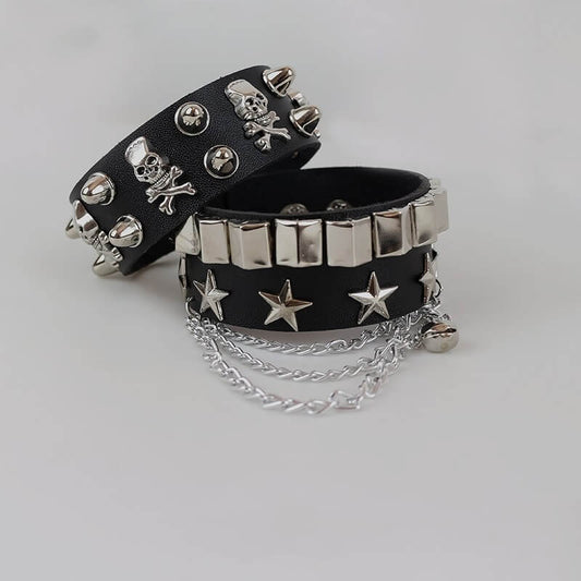 cutiekill-punk-goth-rivet-stars-chain-bracelet-ah0053