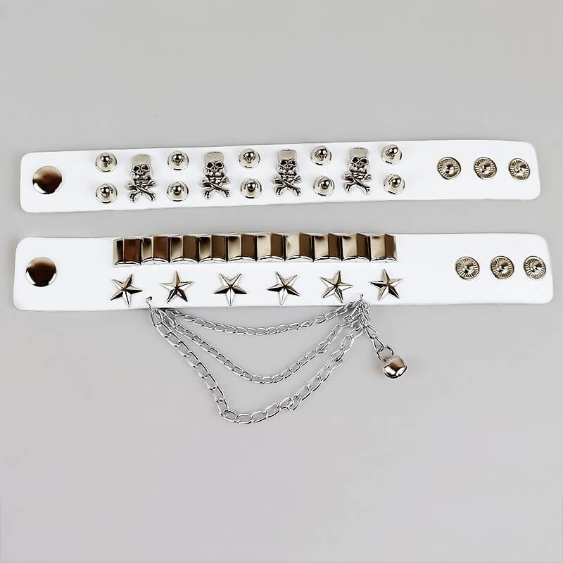 cutiekill-punk-goth-rivet-stars-chain-bracelet-ah0053