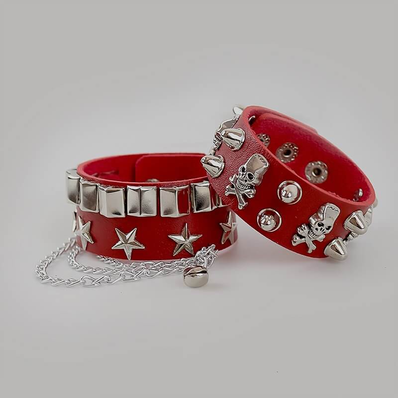 cutiekill-punk-goth-rivet-stars-chain-bracelet-ah0053