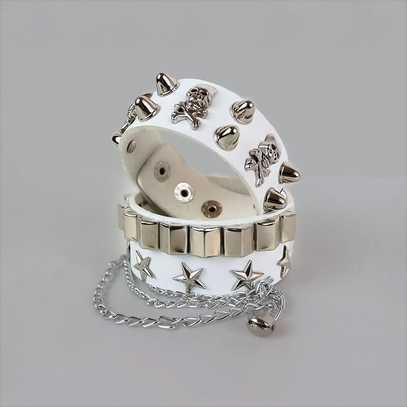 cutiekill-punk-goth-rivet-stars-chain-bracelet-ah0053