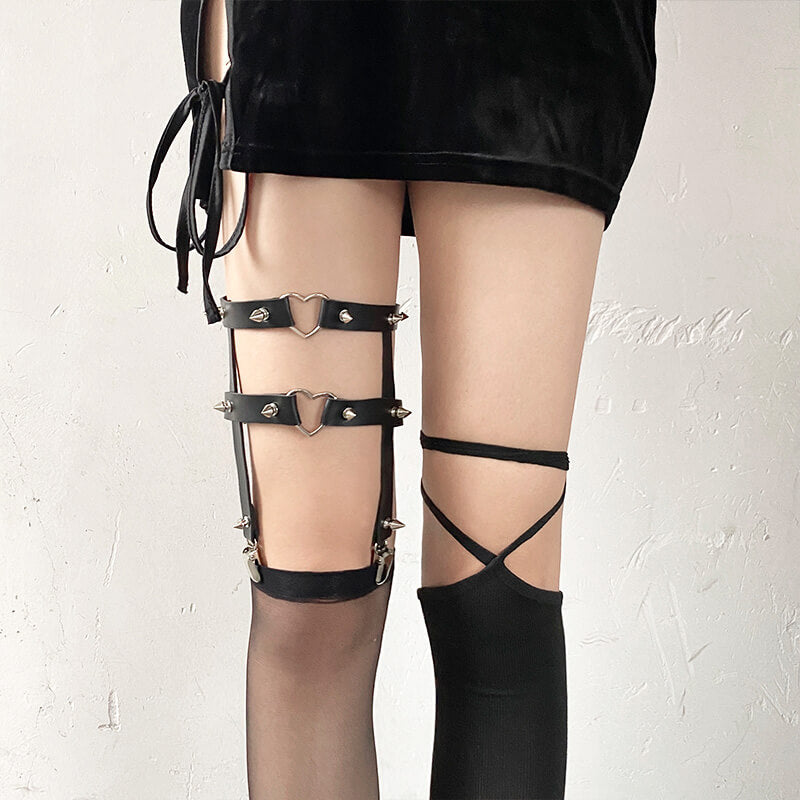 Sexy Double Layer Garter Belt Women Punk Gothic Thigh Garter Leg Chain  Harajuku Dropship