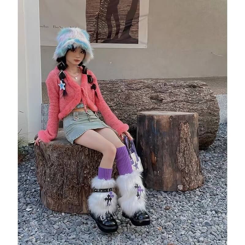 cutiekill-purple-cross-furry-y2k-garter-leg-warmers-c0232