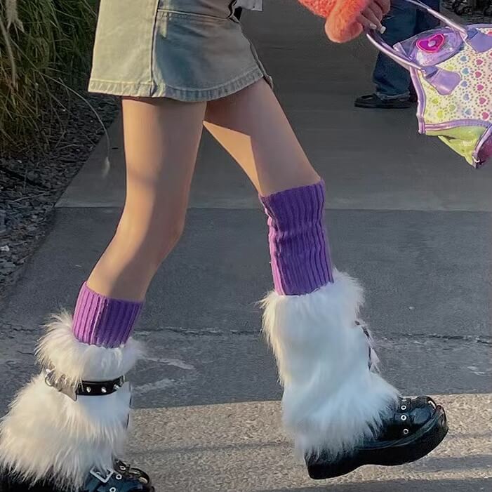 cutiekill-purple-cross-furry-y2k-garter-leg-warmers-c0232