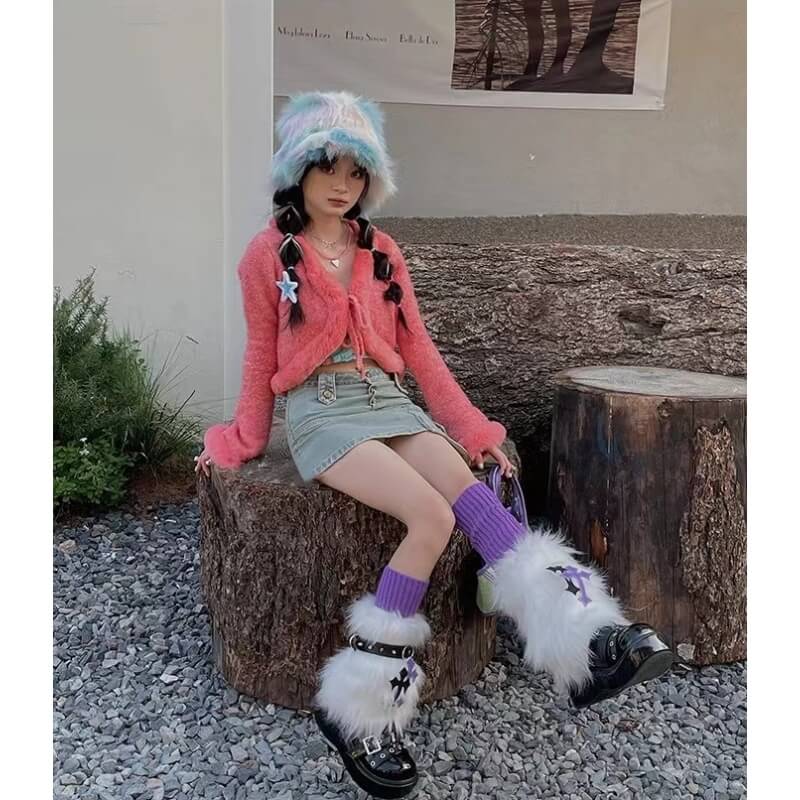 cutiekill-purple-cross-furry-y2k-garter-leg-warmers-c0232