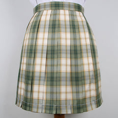 cutiekill-skirt-bow-jk-matcha-green-plaid-uniform-skirt-c00951