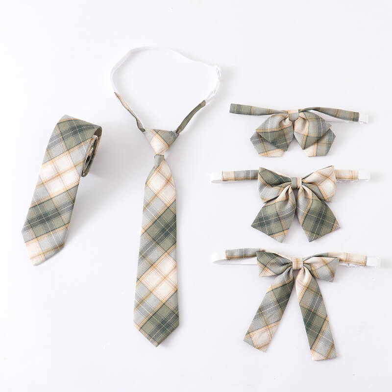 cutiekill-skirt-bow-jk-matcha-green-plaid-uniform-skirt-c00951