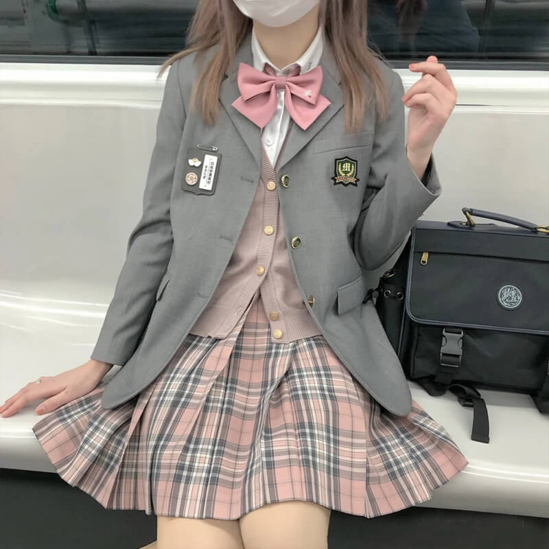 cutiekill-skirt-bow-jk-valentine-pink-plaid-uniform-skirt-c01375