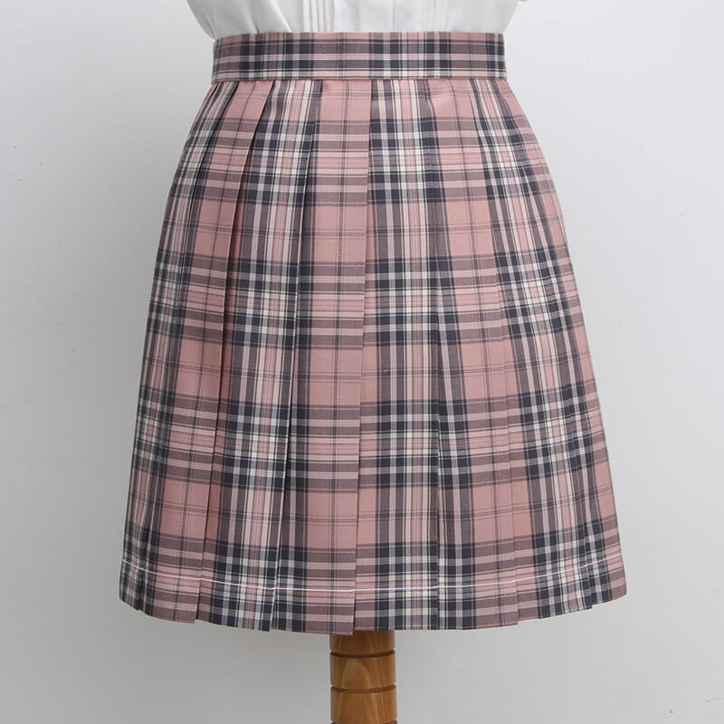 cutiekill-skirt-bow-jk-valentine-pink-plaid-uniform-skirt-c01375