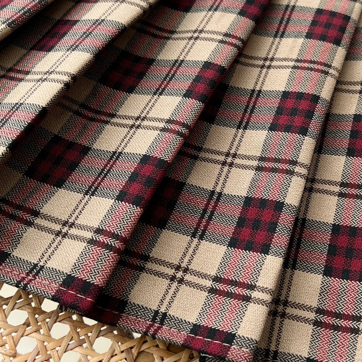 cutiekill-vintage-khaki-plaid-pleated-a-line-skirt-c00741