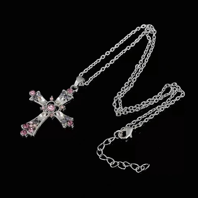 cutiekill-vintage-punk-diamond-cross-necklace-ah0054