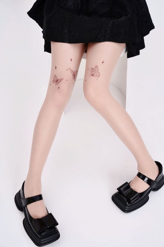 Cat Tower Tattoo Socks Sheer Pantyhose Mock Stockings Tights on Luulla