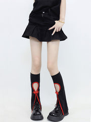 cutiekill-y2k-cheongsam-red-black-leg-warmers-c0089