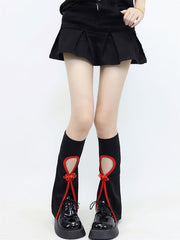 cutiekill-y2k-cheongsam-red-black-leg-warmers-c0089