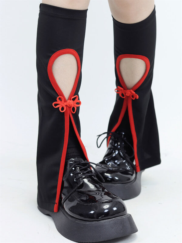 cutiekill-y2k-cheongsam-red-black-leg-warmers-c0089