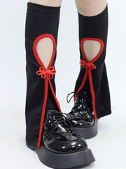 cutiekill-y2k-cheongsam-red-black-leg-warmers-c0089