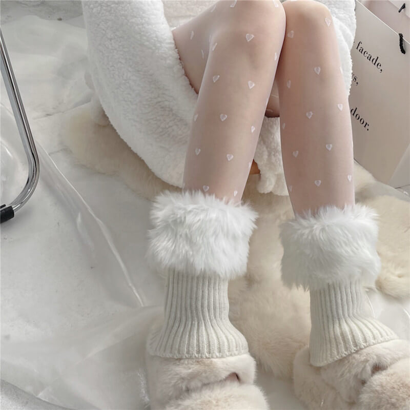 fairy-core-cream-hearts-tights-fluffy-short-leg-warmers-c0026