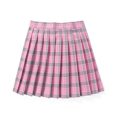 [Peony Pink] Jk vintage plaid seifuku uniform skirt