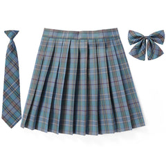 [Blue Green] JK vintage plaid uniform skirt