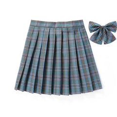 [Blue Green] JK vintage plaid uniform skirt
