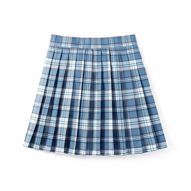 Azure-Blue-cutiekill-jk-vintage-plaid-seifuku-uniform-skirt-c00183-2