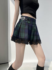 cutiekill-academic-green-plaid-mini-skirt-om0405