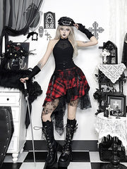 cutiekill-alternative-goth-red-plaid-skirt-ah0918