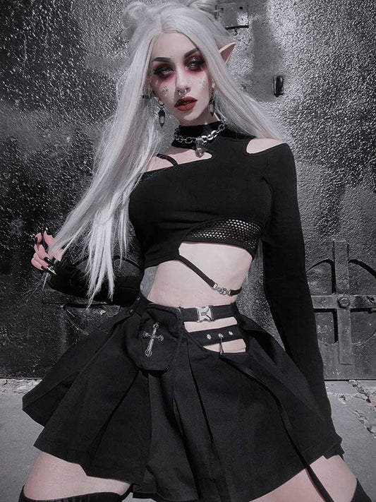 cutiekill-alternative-grunge-top-skirt-ah0446