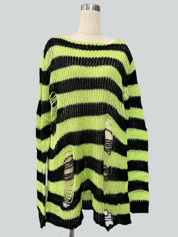 cutiekill-alternative-punk-ripped-stripes-sweater-ah0066