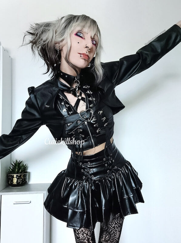 cutiekill-alternative-ribbon-leather-ruffled-skirt-om0048