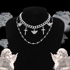    cutiekill-angel-cross-multi-strand-necklace-ah0557