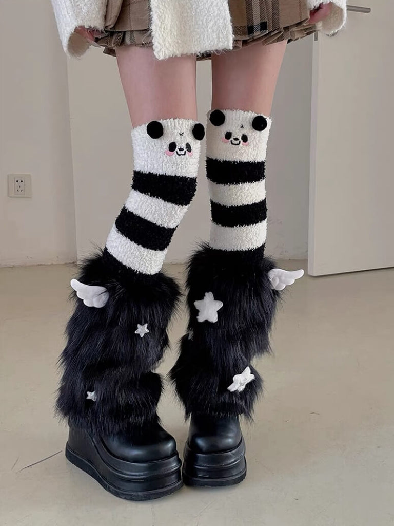 Angel wings furry leg warmers – Cutiekill