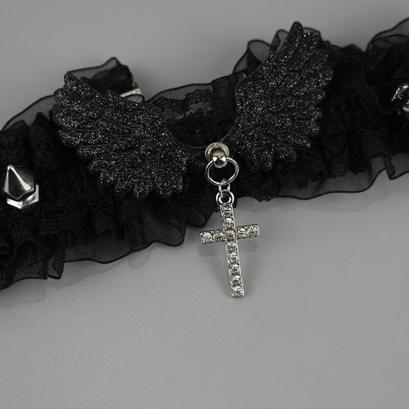 cutiekill-angel-wings-glitter-cross-choker-ah0281