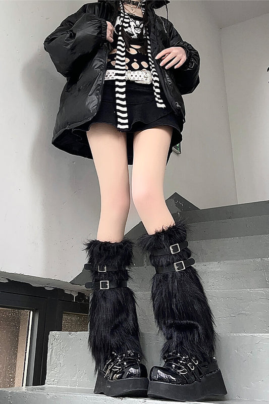     cutiekill-artificial-fur-y2k-garters-leg-warmers-c0201