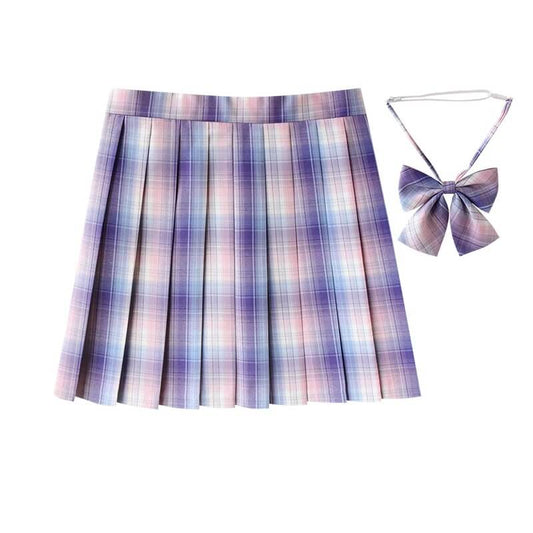 [Aurora Purple] JK vintage plaid uniform skirt