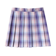 [Aurora Purple] JK vintage plaid uniform skirt
