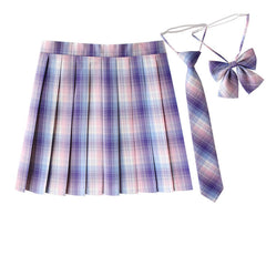 [Aurora Purple] JK vintage plaid uniform skirt