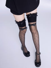 cutiekill-black-bow-dots-stockings-c0305