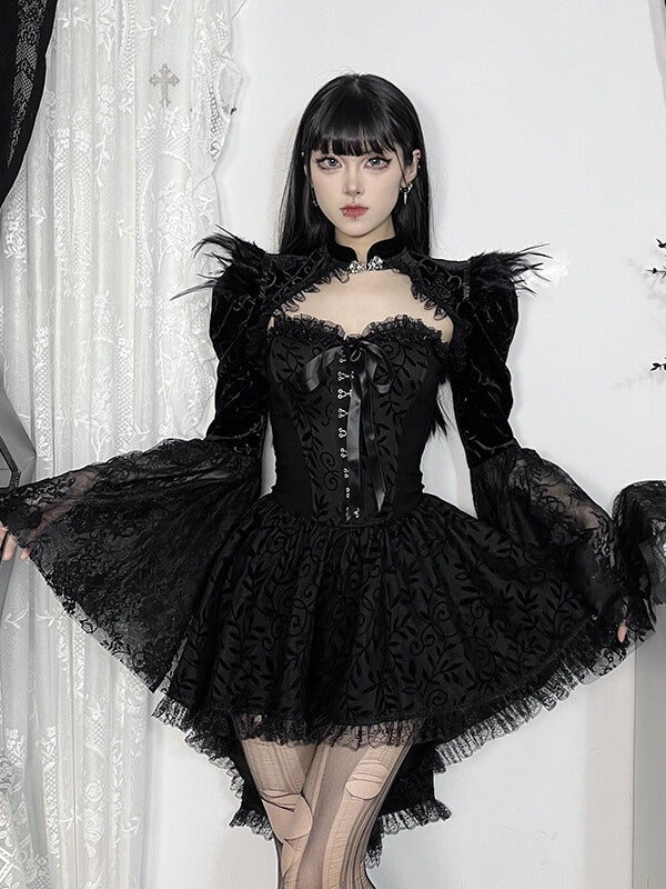 cutiekill-black-bow-lace-doll-tube-dress-ah0703-2