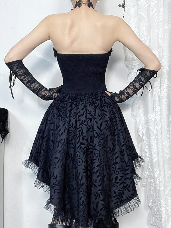 cutiekill-black-bow-lace-doll-tube-dress-ah0703-2