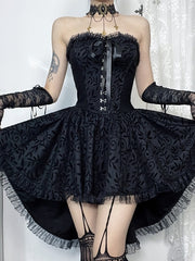 cutiekill-black-bow-lace-doll-tube-dress-ah0703-2