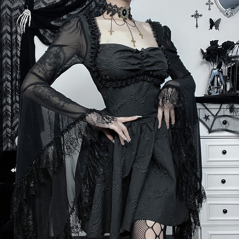 cutiekill-black-elegance-bell-sleeves-dress-ah0445