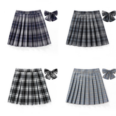 [Black Grey] JK vintage plaid uniform skirt