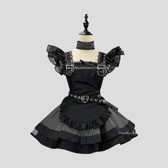 cutiekill-black-white-stripe-maid-dress-ah0908