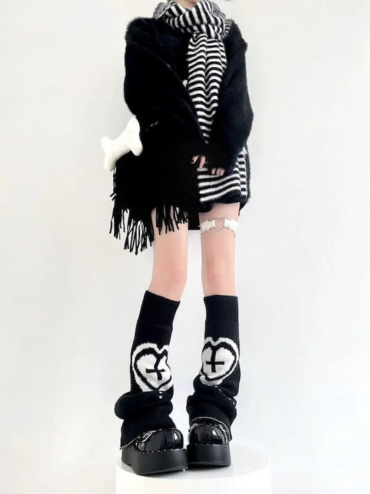 cutiekill-black-white-y2k-leg-warmers-c0348