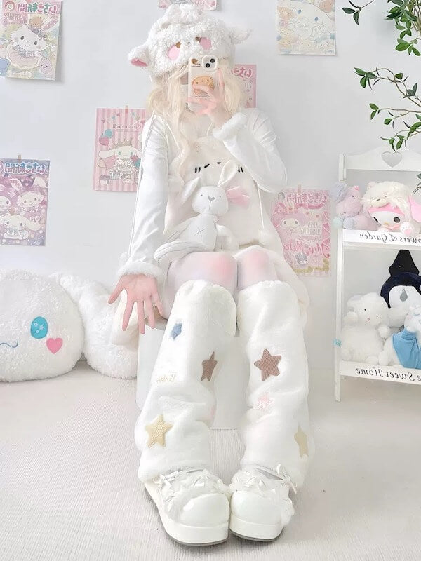 Candy stars fluffy leg warmers