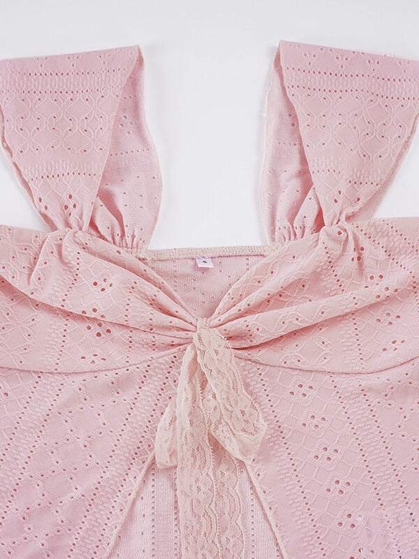 cutiekill-capucine-lace-bow-pointelle-pink-cami-top-om0504