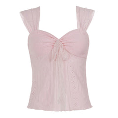 cutiekill-capucine-lace-bow-pointelle-pink-cami-top-om0504
