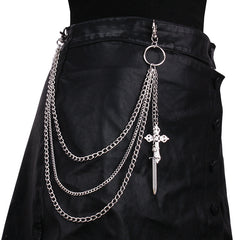 Chic punk girl chain belt